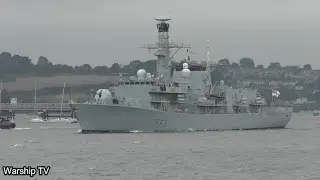 HMS ST ALBANS F83 LEAVES DEVONPORT NAVAL BASE AT NORTH CORNER JETTY 5-8-24