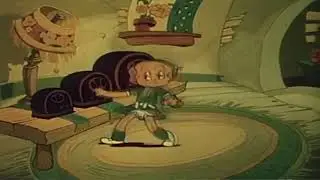 Fictional bears take a hike through a burning house in 1955