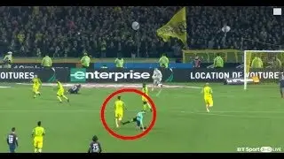 The Unbelievable Moment Referee In Psg Kicks Out At Nantes Star  Before Sending Him Off