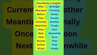 Time Words in English 