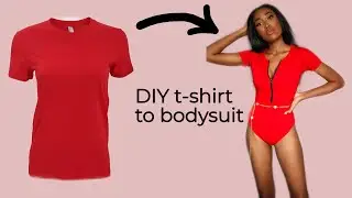 I made a bodysuit from a T-shirt | T-Shirt Transformation Tutorial