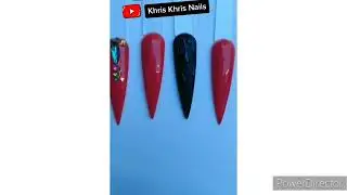 UÑAS EN ROJO CON NEGRO stiletto 2023