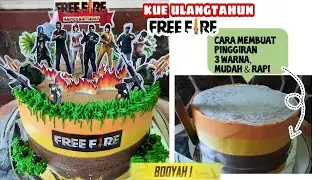OMBRE CAKE | Cara Membuat Gradasi 3 Warna pada Kuetar Free Fire