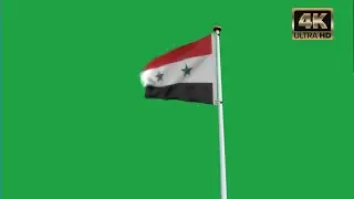 syria flag waving green screen 4k free download