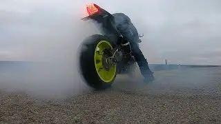 BMW s1000rr DONUT BURNOUT and CRAZY Ride