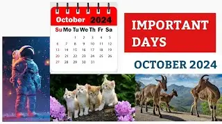 OCTOBER 2024 IMPORTANT DAYS TNPSC| TNPSC CURRENT AFFAIRS