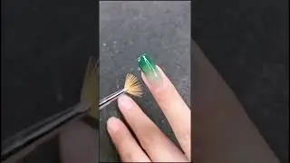 #shorts Dark Green French Gradient UV Gel Nail.#greennails #uvgel #uvg