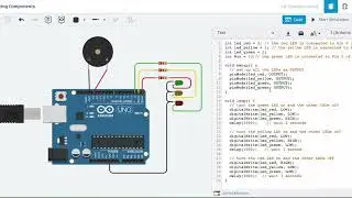 Tinkercad to design a Traffic Light System with Buzzer based on Arduino UNO