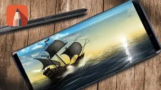Sketching a sailing ship in with Autodesk Sketchbook Mobile - Note 9 speed sketching