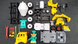Assembling Toys. Cement Truck. Excavator Truck. Land Leveling Machine