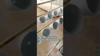 Mini metal bucket powder spraying process #MetalBucket #PowderSpraying #Shorts