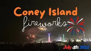 Fireworks at Coney Island beach in Brooklyn, NY.