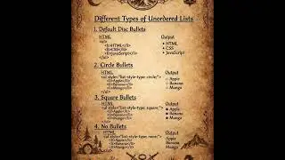 #12 p3 HTML Unordered List in HTML| Complete Tutorial with Examples | hsdigitalHub320