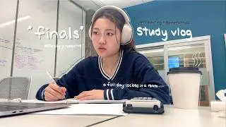 STUDY VLOG: locking myself in a library room for a whole day to study for finals :)