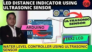 (46) LED distance indicator using ultrasonic sensor💥water level controller using ultrasonic sensor