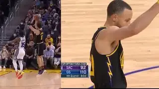 Klay Thompson hits a three and Curry starts dancing vs Kings