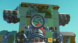 I build a war robot to fight tape bot in Scrap Mechanic.