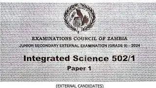 Grade 9 int science 2024 external