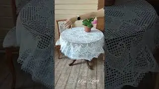 Скатерть вязаная крючком в филейной технике 160 см