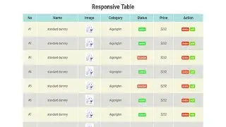 Responsive Table Design HTML CSS