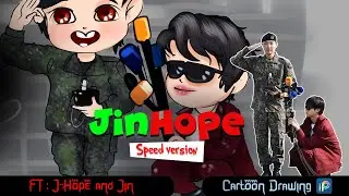 @BTS  J-Hope & Jin Cartoon Drawing | JinHope Speed Art #bts #jhope #jin #btsarmy