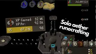 Aether Runecrafting ~92k xp/hr (Chill Solo/ profitable $)