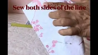 How to make a half square triangle (HST) in Bangla voiceover and English written direction.