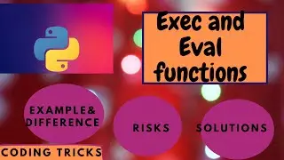 #20 Python Eval and Exec|exec vs eval |Builtin functions exec and eval|Python Tutorial for Beginners