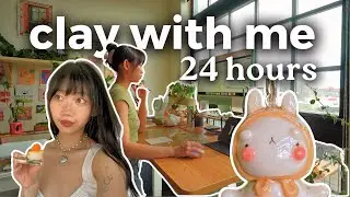 sculpting as much as i can in 24 hours ✿ clay & glaze with me! | small business diaries 