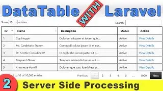 Laravel Datatable Server Side Processing | Generate Fake Data | Part 02