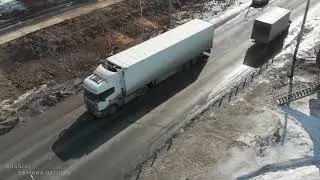 Ход строительства путепровода через железную дорогу на 960 км дороги М-5 Урал / Жигулёвск / Russia