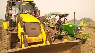 Jcb 3dx Eco Excellence Machine Loading Red Mud In Mahindra and John Deere Tractor | JCB #motivation