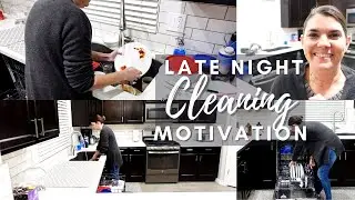 NIGHT TIME KITCHEN RESET // CLEANING MOTIVATION // CLEANING MOM