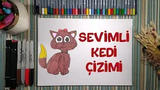 Sevimli Kedi Çizimi | Çizme ve Boyama | Çocuklar İçin Resim Çizme