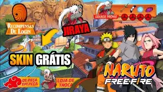 URGENTE! COMO PEGAR SKIN DO JIRAYA GRÁTIS NA NOVA ATUALIZAÇÃO!PARCERIA DO NARUTO NOVIDADES FREE FIRE