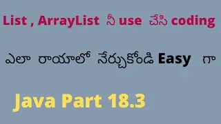 List interface coding in collection // Collection coding in java // Easy Learning Channel
