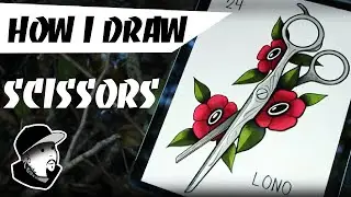 HOW I DRAW SCISSORS | Traditional TATTOO Design