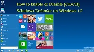 How to Enable or Disable (On/Off) Windows Defender on Windows 10