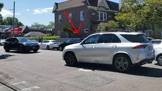 Car in Middle of Intersection Queens, NYC Hurricane Ida