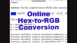 Online Hex-to-RGB Conversion