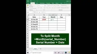 Quickly Split Date into Year, Month and Day in Excel | Split Date in Excel | 