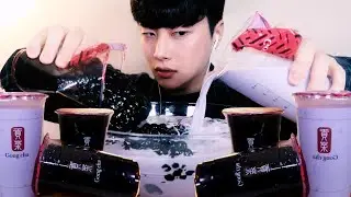 SUB)BUBBLE MILK TEA!!!(+1KG OF TAPIOCA PEARL)!!! Korean Mukbang Eating Show 먹방