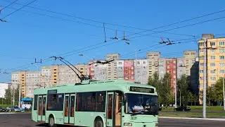 Минск.Поездка в троллейбусе БКМ-321,борт.3031,марш.10 (02.04.2021)