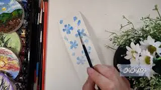 DIY bookmark | Draw wild flowers | Step by Step | Tutorial | Drawing easy and fast | Relax video |