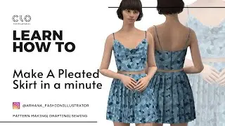 CLO 3D Tutorial- How To Make Pleated Skirt (Super Easy and Quick)