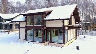 Фахверковый дом на разных стадиях строительства