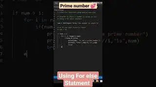 Python ❤️program to check a number is prime or not Using💕For else statement 