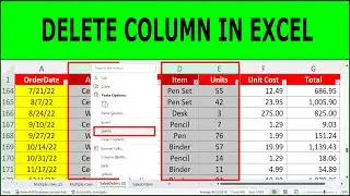 How to Delete Column in Excel | How to Delete Multiple Columns in Excel