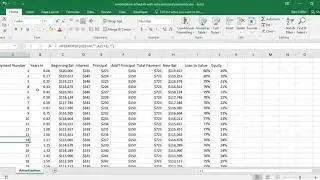 Amortization Table in Excel