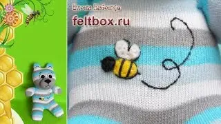 Felt applique Bee. Tutorial | Аппликация из фетра "Пчелка". Мастер-класс
